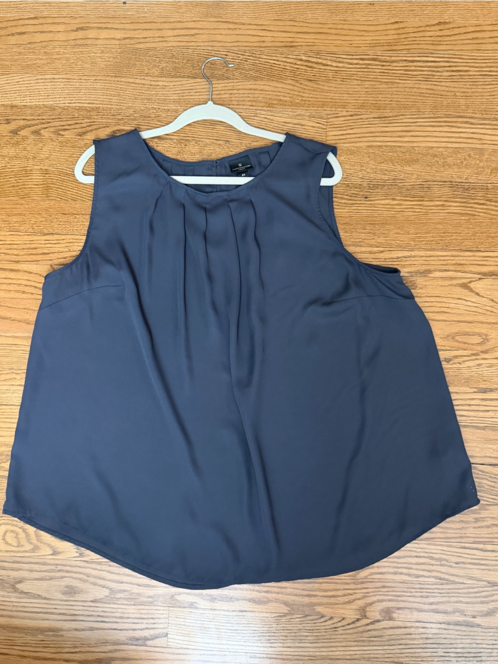Worthington Woman 2X Charcoal Gray Short Sleeve Blouse Top